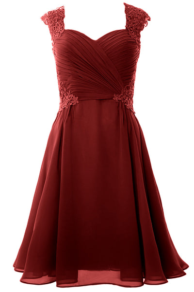 MACloth Women Cap Sleeve Cocktail Dress 2017 Short Wedding Party Formal Gown