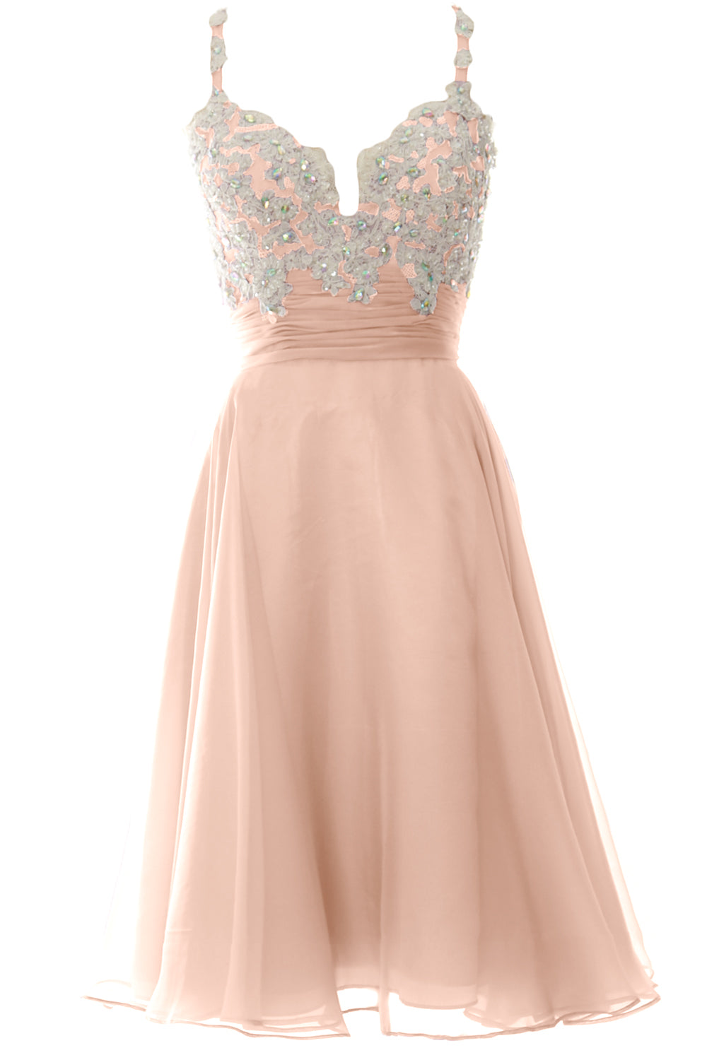 MACloth Women Prom Homecoming Dresses Straps Wedding Guest Cocktail Formal Gown