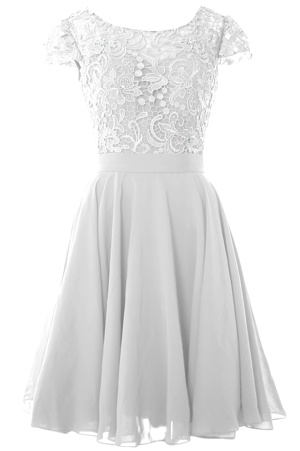 MACloth Women Short Cap Sleeve Lace Wedding Bridesmaid Mother Dresses Homecoming