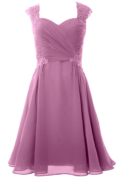 MACloth Women Cap Sleeve Cocktail Dress 2017 Short Wedding Party Formal Gown