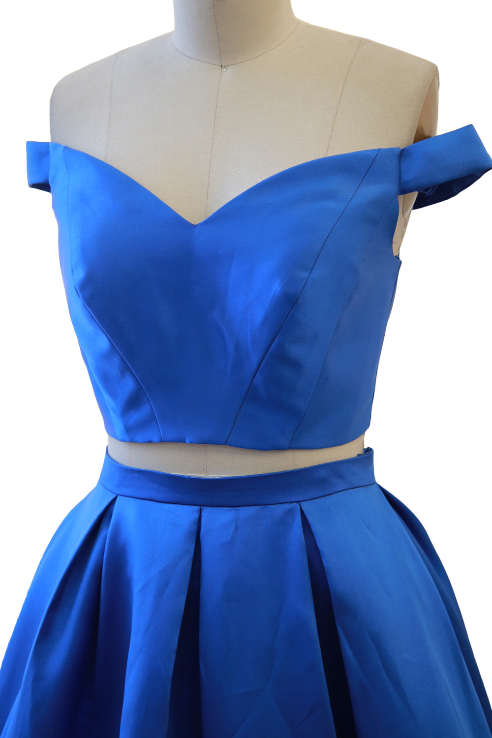 MACloth Women Prom Dresses Two Piece Off Shoulder Formal Evening Ball Gown