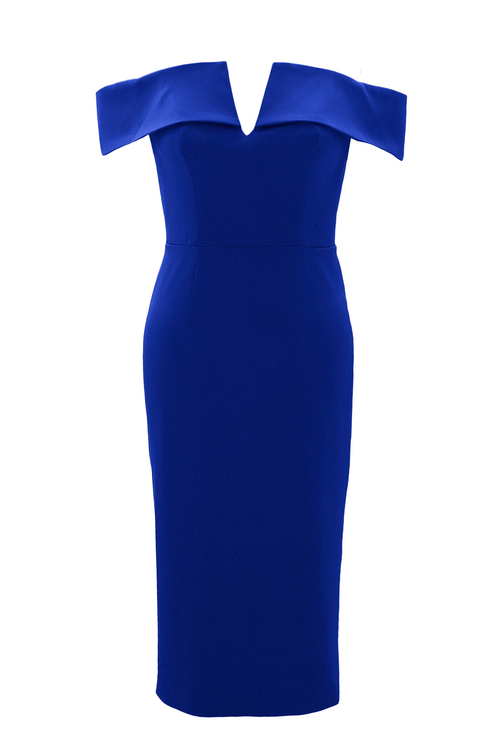 MACloth Women Sexy V Neck Off Shoulder Evening Bodycon Club Midi Cocktail Dress