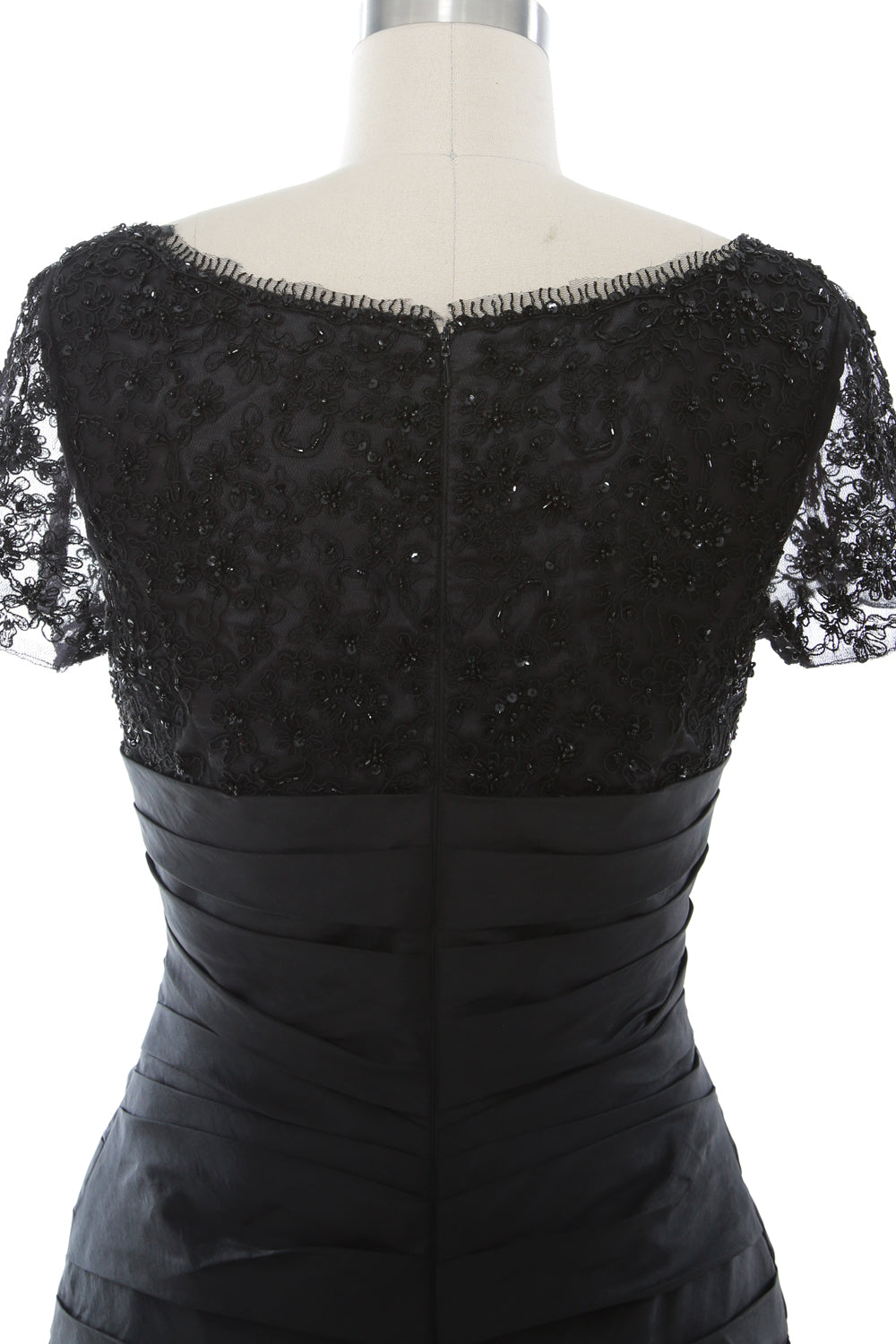 MACloth Mother of Bride Dresses Mermaid Short Sleeves Evening Party Formal Gown