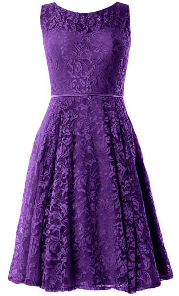 MACloth Women Lace Cocktail Dresses Vintage Short Wedding Party Guest Mother