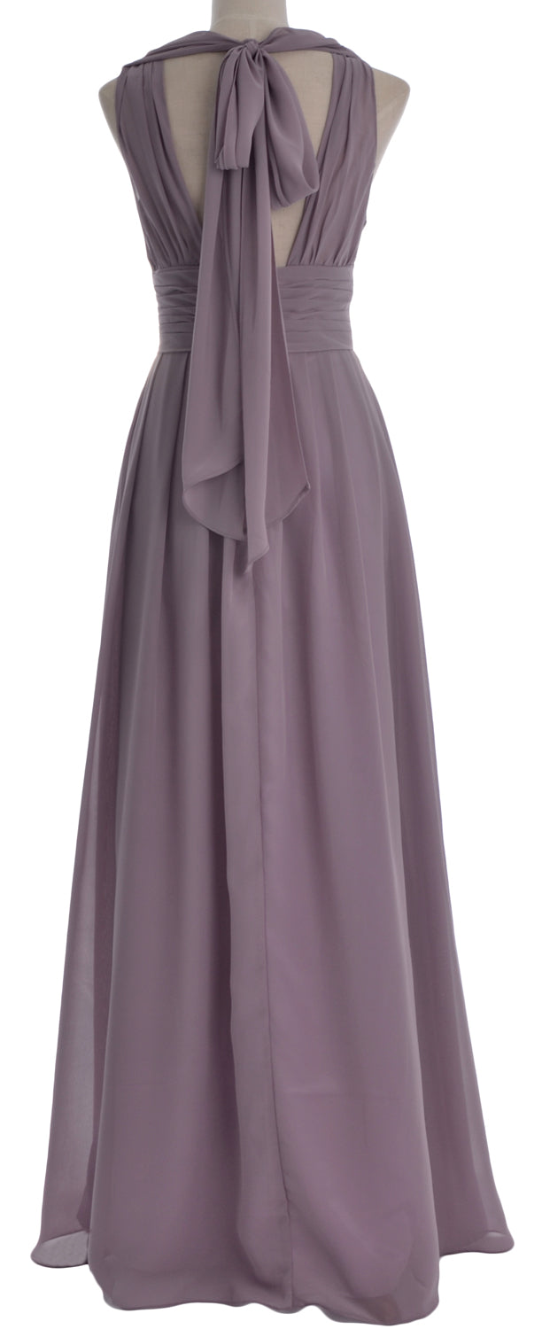 Macloth Long Romantic Wedding Party Bridesmaid Dresses V Neck Sleeveless Lavender / Above Knee / Custom Size Macloth Long Romantic Wedding Party Bridesmaid Dresses V Neck Sleeveless Lavender / Above Knee / Custom Size