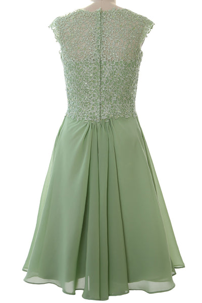 MACloth Women Cap Sleeve Cocktail Dress 2017 Short Wedding Party Formal Gown