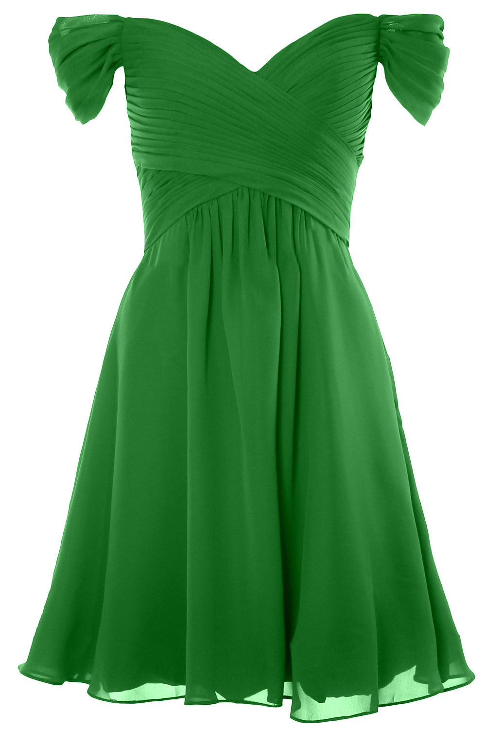 MACloth Damen Schulterfreies, kurzes Brautjungfernkleid für Hochzeit, Party, formelles Kleid