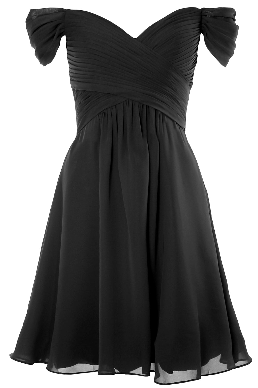 MACloth Damen Schulterfreies, kurzes Brautjungfernkleid für Hochzeit, Party, formelles Kleid