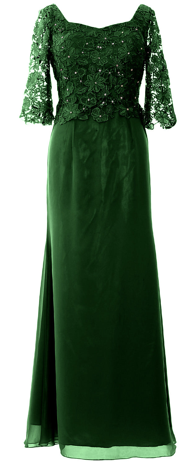 MACloth Damen Kleider für die Brautmutter, Halbarm, Spitze, formelles Abendkleid