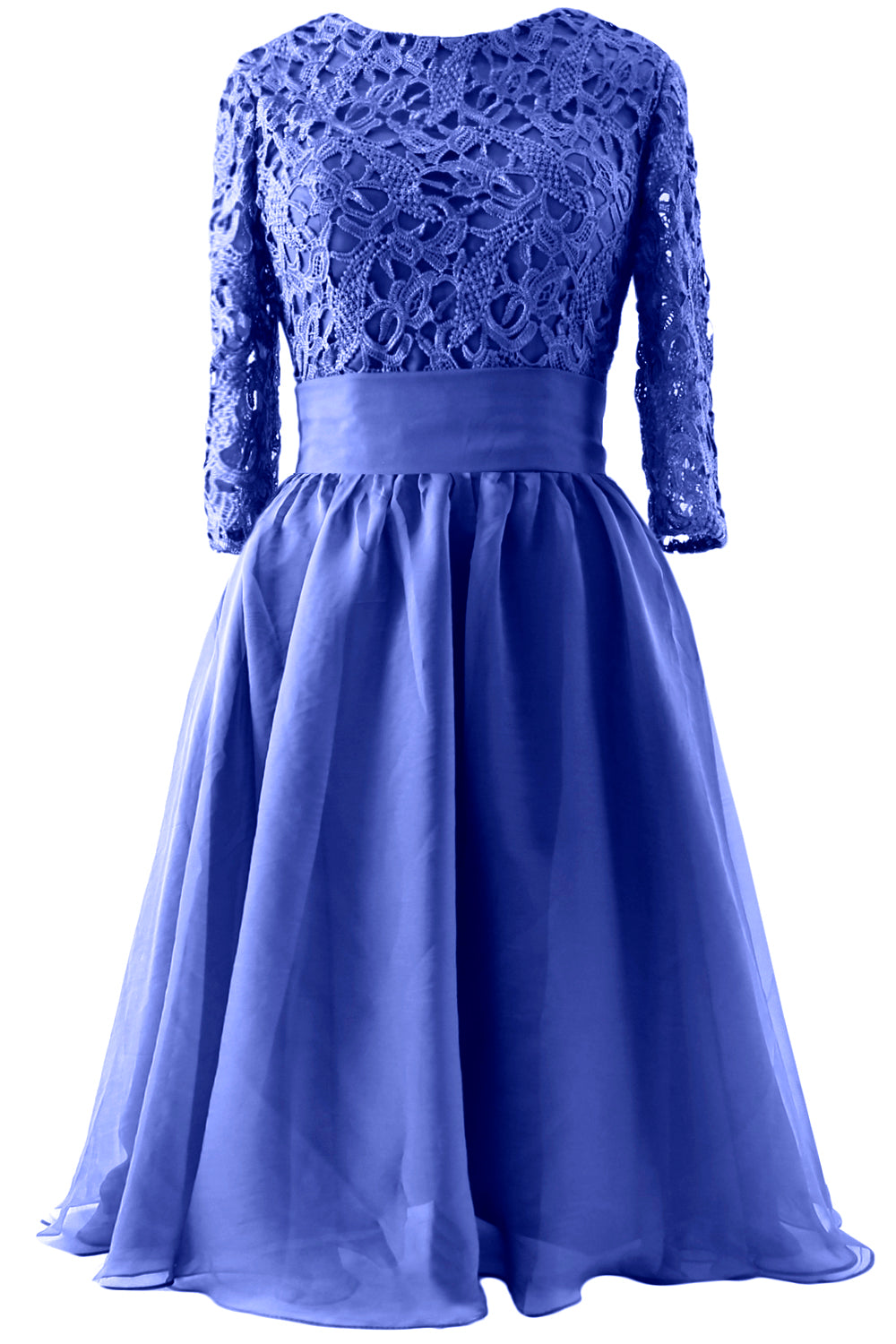 MACloth Women 3/4 Sleeve Lace Short Mother of Bride Dress Formal Evening Gown