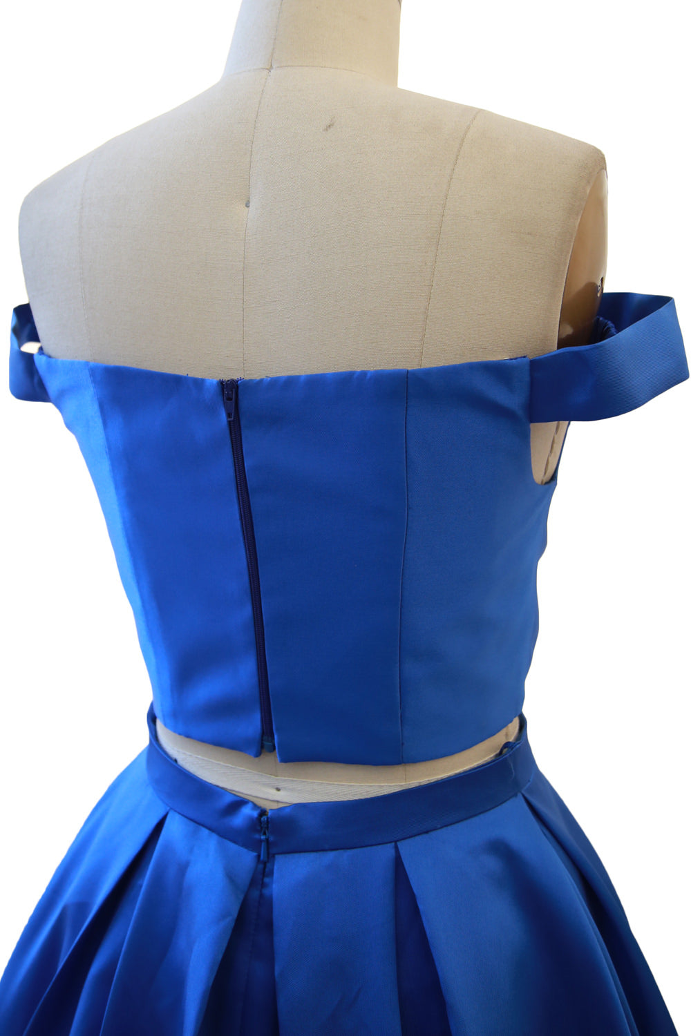 MACloth Women Prom Dresses Two Piece Off Shoulder Formal Evening Ball Gown