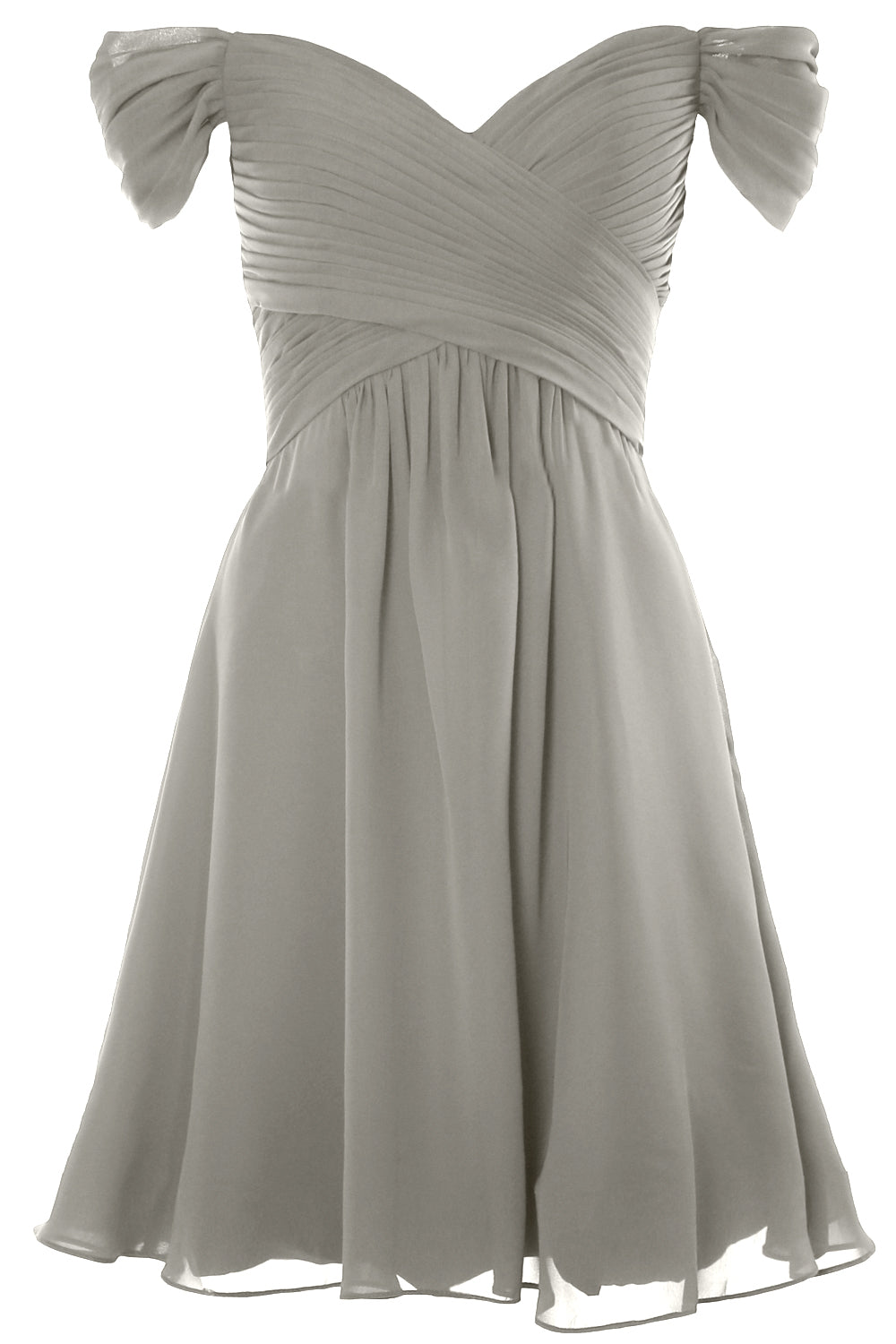MACloth Damen Schulterfreies, kurzes Brautjungfernkleid für Hochzeit, Party, formelles Kleid