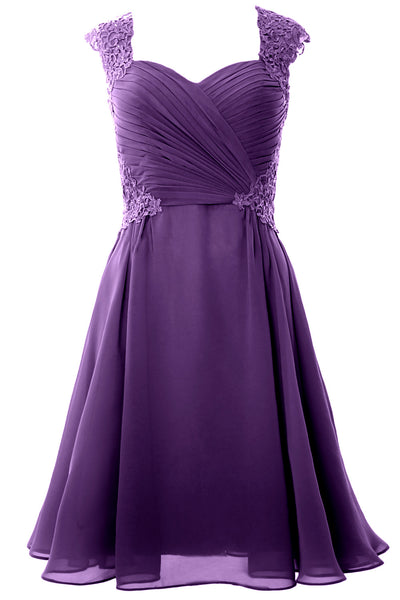MACloth Women Cap Sleeve Cocktail Dress 2017 Short Wedding Party Formal Gown