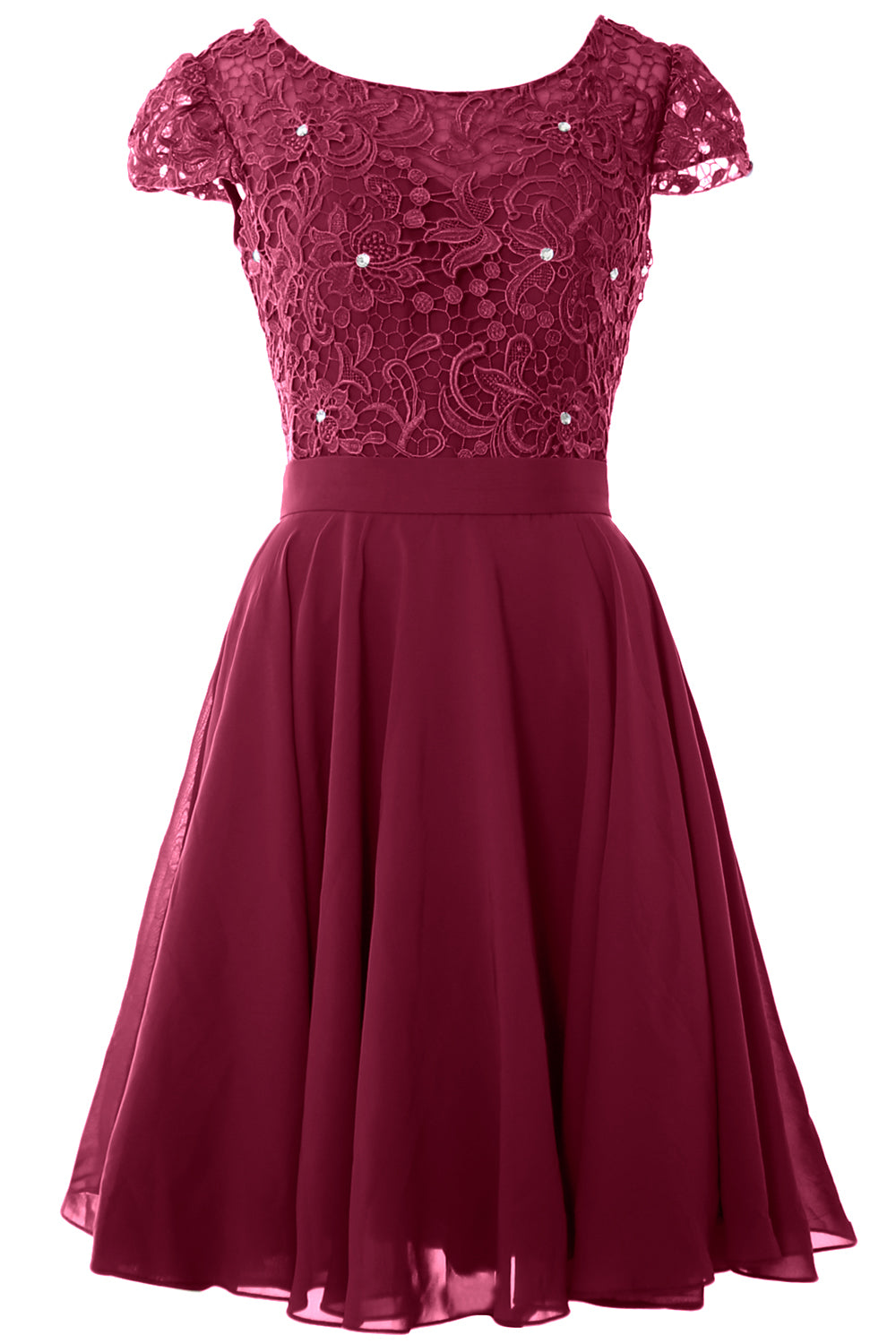 MACloth Women Short Cap Sleeve Lace Wedding Bridesmaid Mother Dresses MACloth Women Short Cap Sleeve Lace Wedding Bridesmaid Mother Dresses