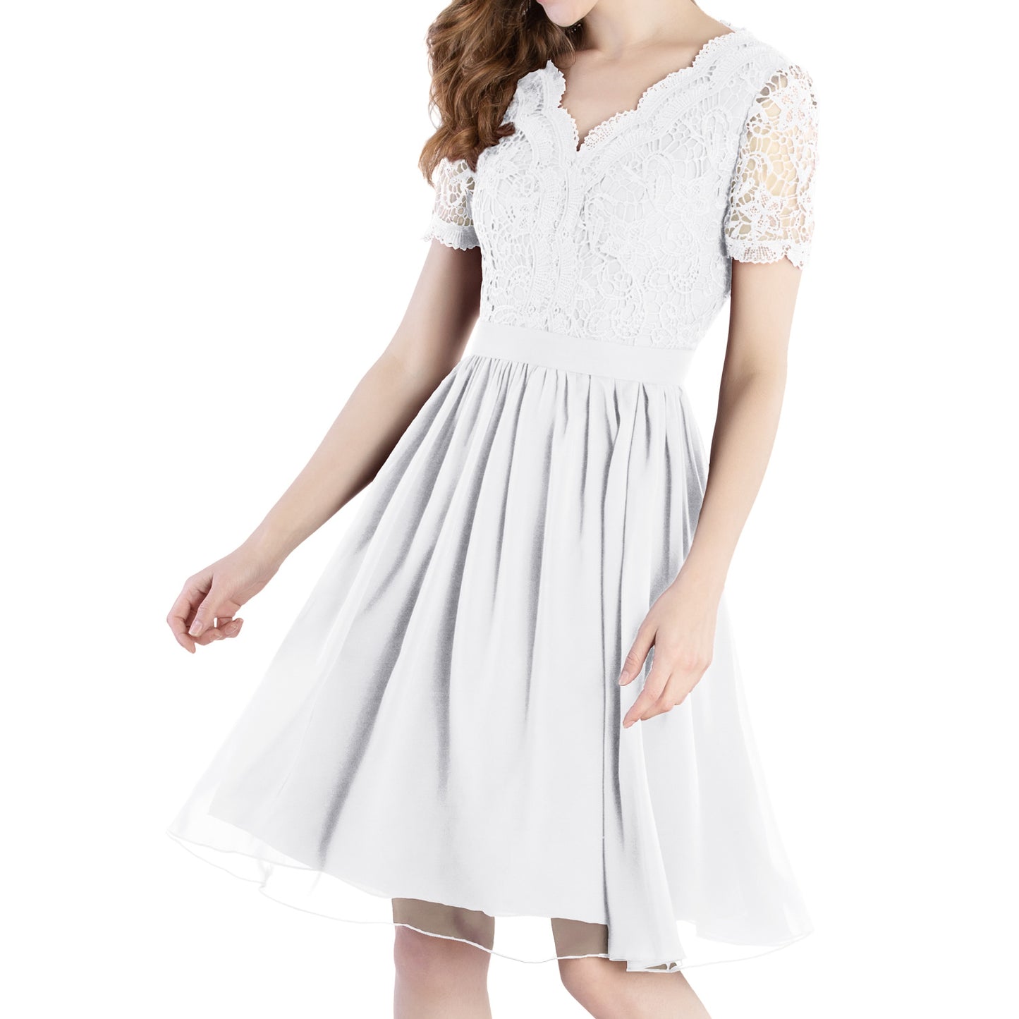 MACloth Mother of Bride Dresses Short Sleeves Wedding Guest Party Formal Gown Dusty Mauve