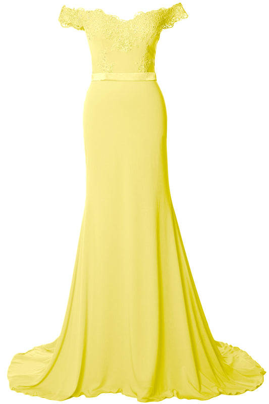 MACloth Vestidos de fiesta para mujer, vestido de noche formal de encaje con hombros descubiertos y sirena