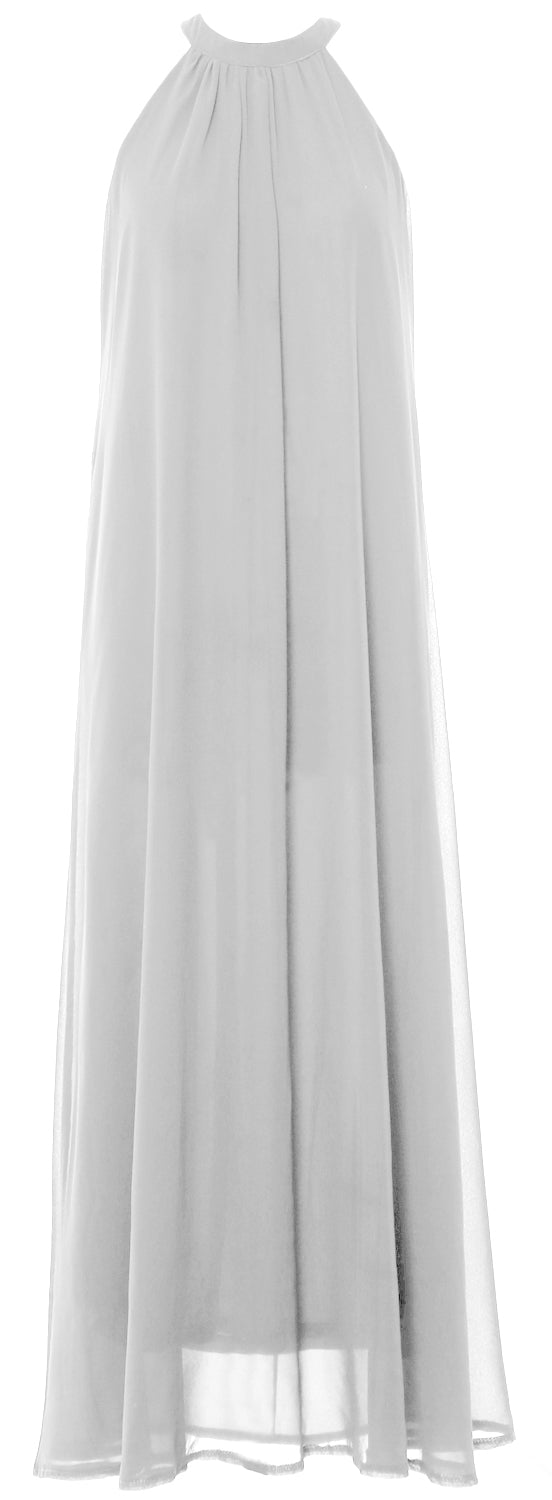 MACloth Damen Neckholder Chiffon Lange Hochzeit Party Brautjungfernkleider Mutter