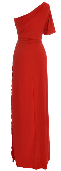 MACloth Elegant One Shoulder Simple Prom Gown Jersey Wedding Party Formal Dress