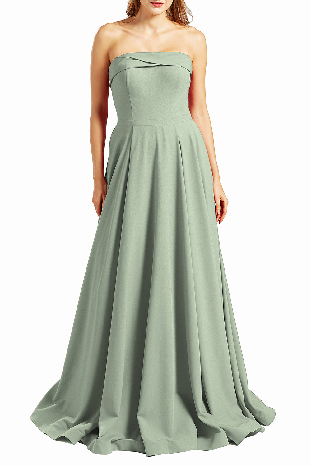 MACloth Vestidos de fiesta para mujer sin tirantes, largos, formales, de noche, estilo militar