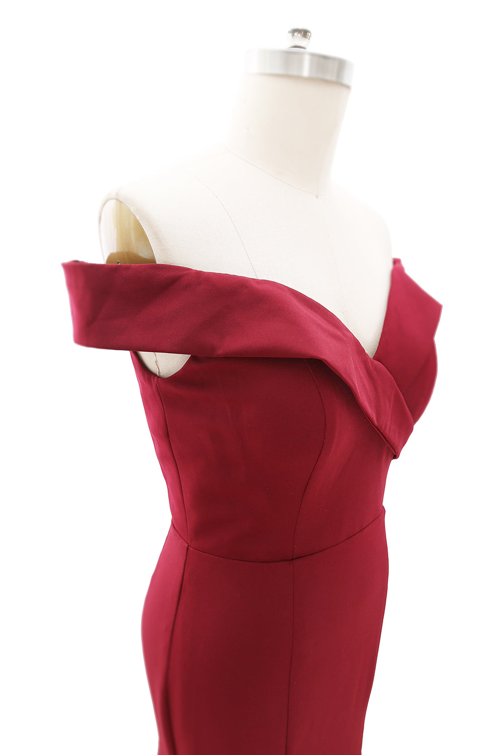 MACloth Vestido largo de sirena con hombros descubiertos para fiesta de boda, vestido formal de graduación para mujer