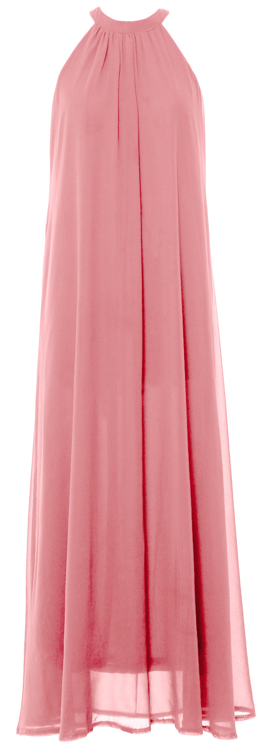 MACloth Damen Neckholder Chiffon Lange Hochzeit Party Brautjungfernkleider Mutter