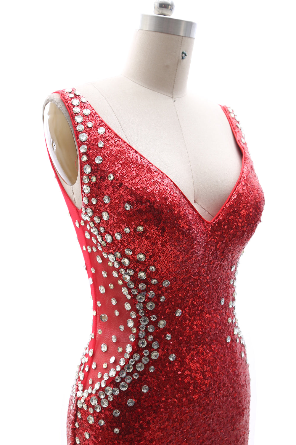 MACloth Women Prom Dresses Mermaid Sleeveless Sequin Party Evening Formal Gown