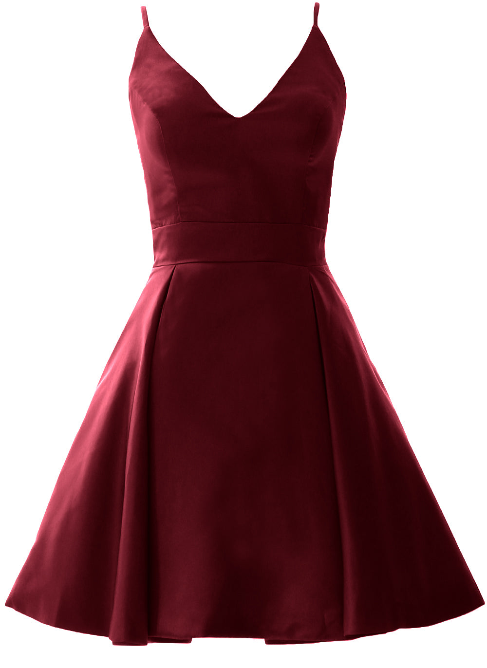 MACloth Mini vestidos de fiesta de graduación con escote en V de satén para invitados de boda