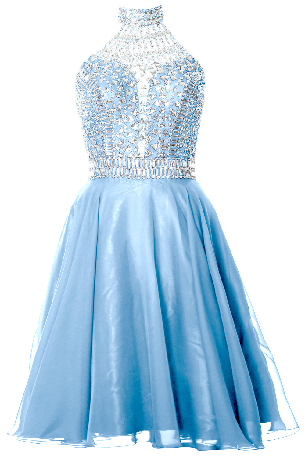 Vestido de fiesta de graduación con cuello alto y cuello halter de MACloth